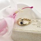 Image 2 of 18 carat gold link ring with sapphire