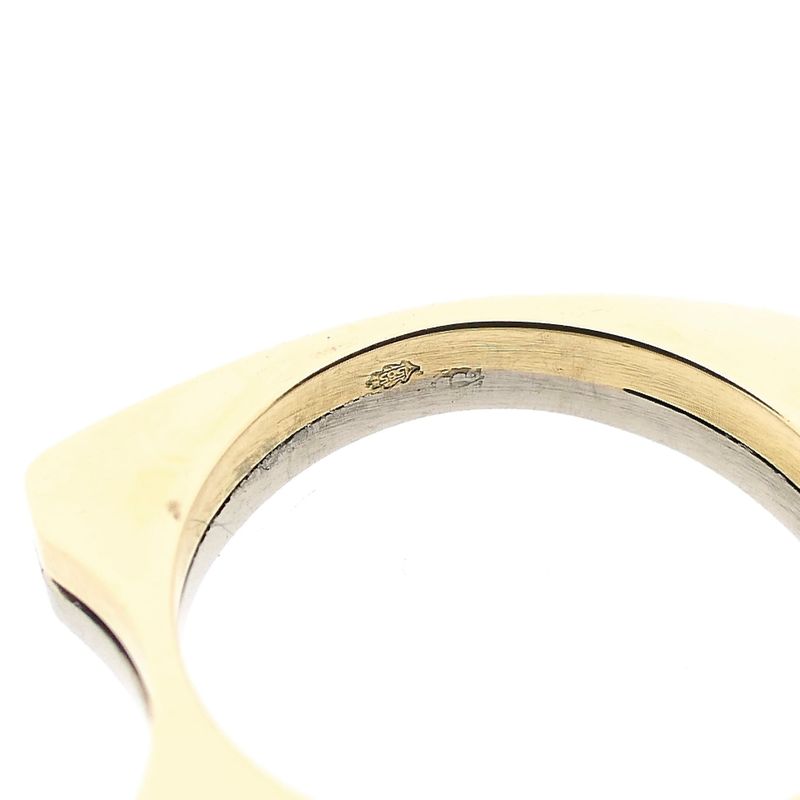 Afbeelding 10 van Bicolor gouden abstracte rijring met diamanten; 0,10 ct.