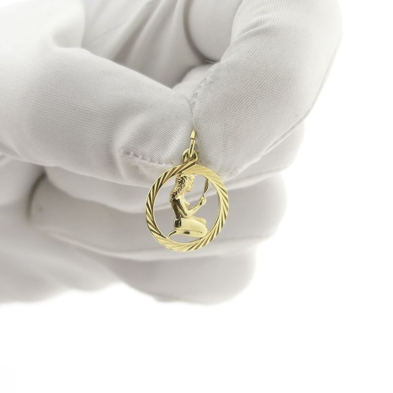 Image 8 of Gold zodiac sign pendant; Virgo
