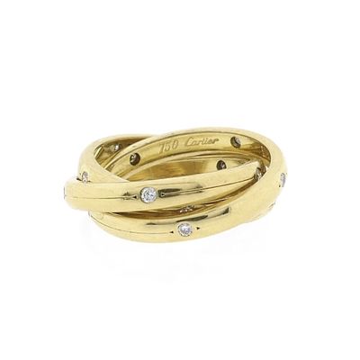 Image 1 of 18-karat gold trinity ring with 0.225 ct. diamond | Cartier