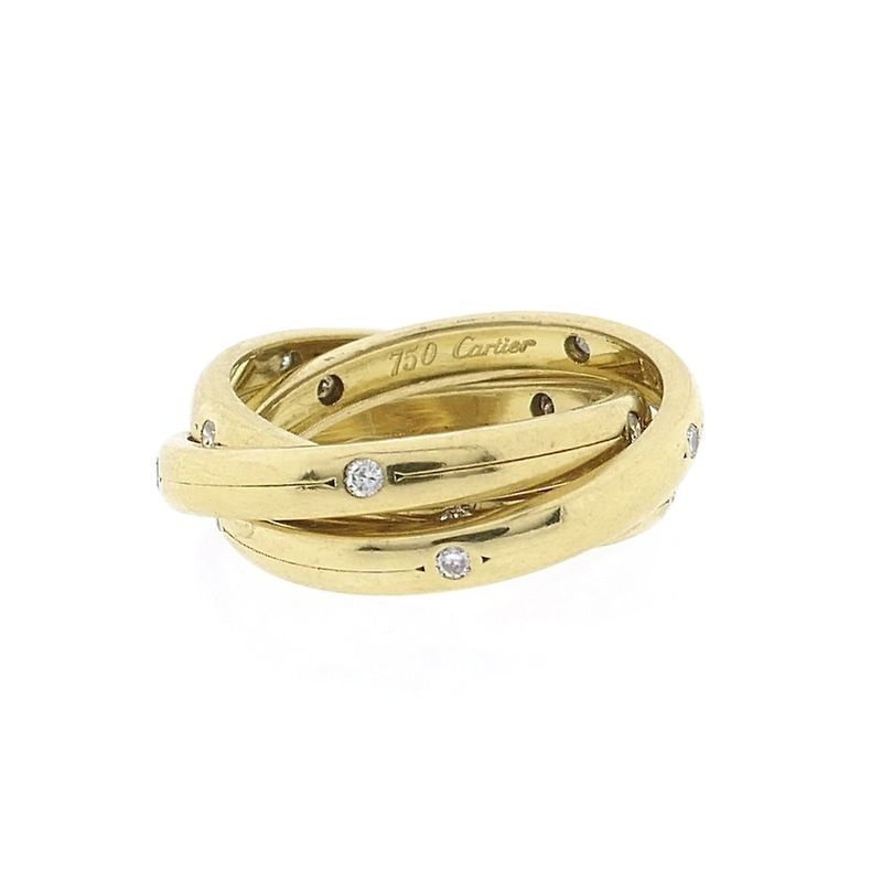 Image 1 of 18-karat gold trinity ring with 0.225 ct. diamond | Cartier