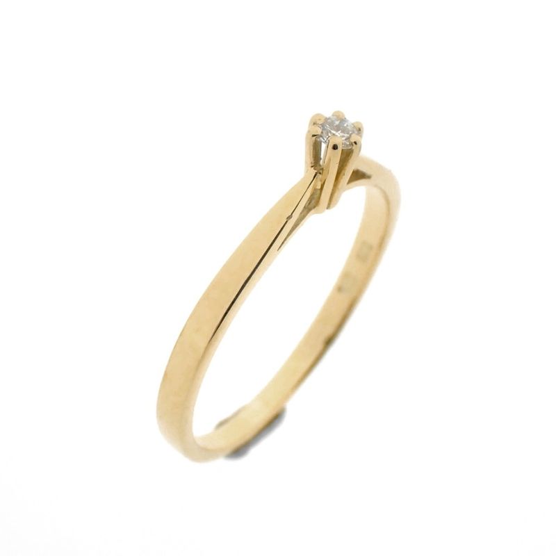 Image 1 of Gold solitaire ring with diamond | 0.04 ct.