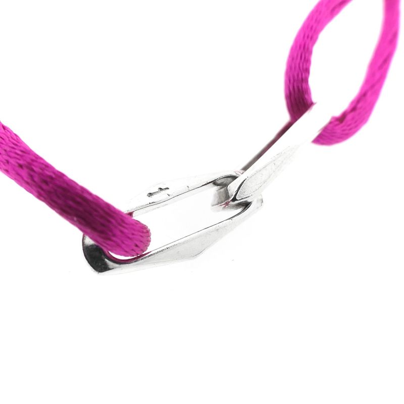 Image 3 of Forever Knots® Handmade Magenta Satin Bracelet with Silver Link