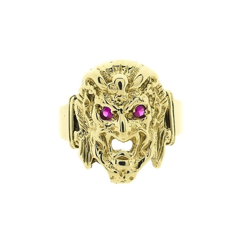 Image 3 of Gold pinky ring with ruby; Hades