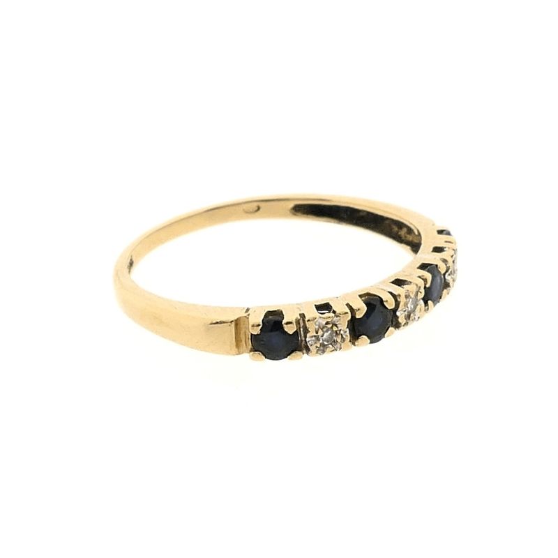 Image 6 of Gold ring with sapphire and diamond | 0.015 ct.