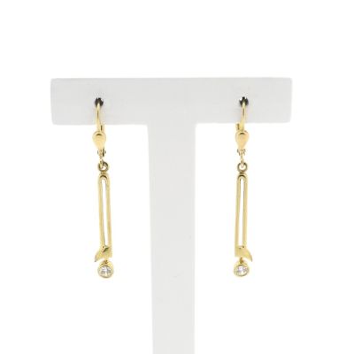Image 1 of Gold long earrings with zirconia