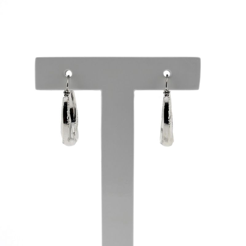 Image 1 of Vintage white gold hoop earrings
