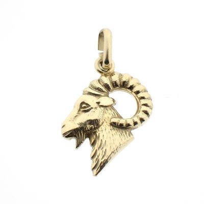 Image 1 of Gold zodiac sign pendant; Capricorn
