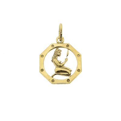 Image 1 of Gold zodiac sign pendant; Virgo