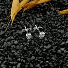 Image 11 of White gold stud earrings with zirconia