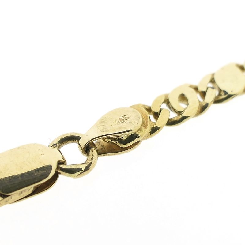 Image 5 of Gold closed Figaro link bracelet | 19 cm