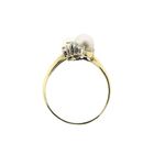 Image 4 of Gold ring with pearl and diamond 0.28 ct.