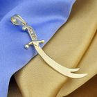 Image 2 of Gold pendant of a Zulfiqar with zirconia