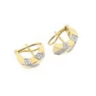 Image 10 of Gold stud earrings set with diamonds; 0.70 ct.