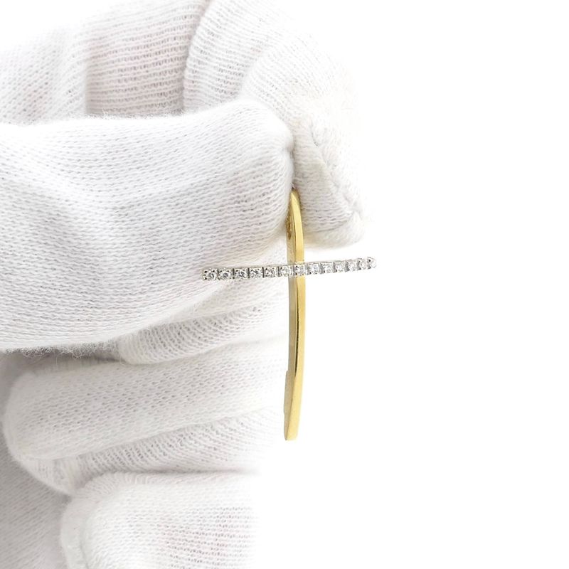 Image 7 of Two-tone gold pendant of a cross with diamonds; 0.13 ct.