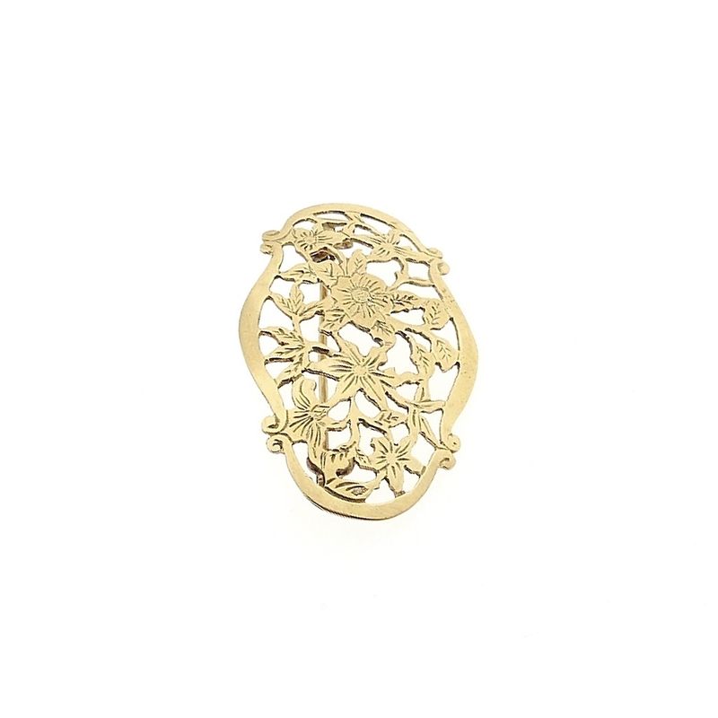Image 9 of Vintage gold brooch with a floral design