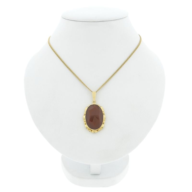 Image 10 of Vintage gold pendant with carnelian