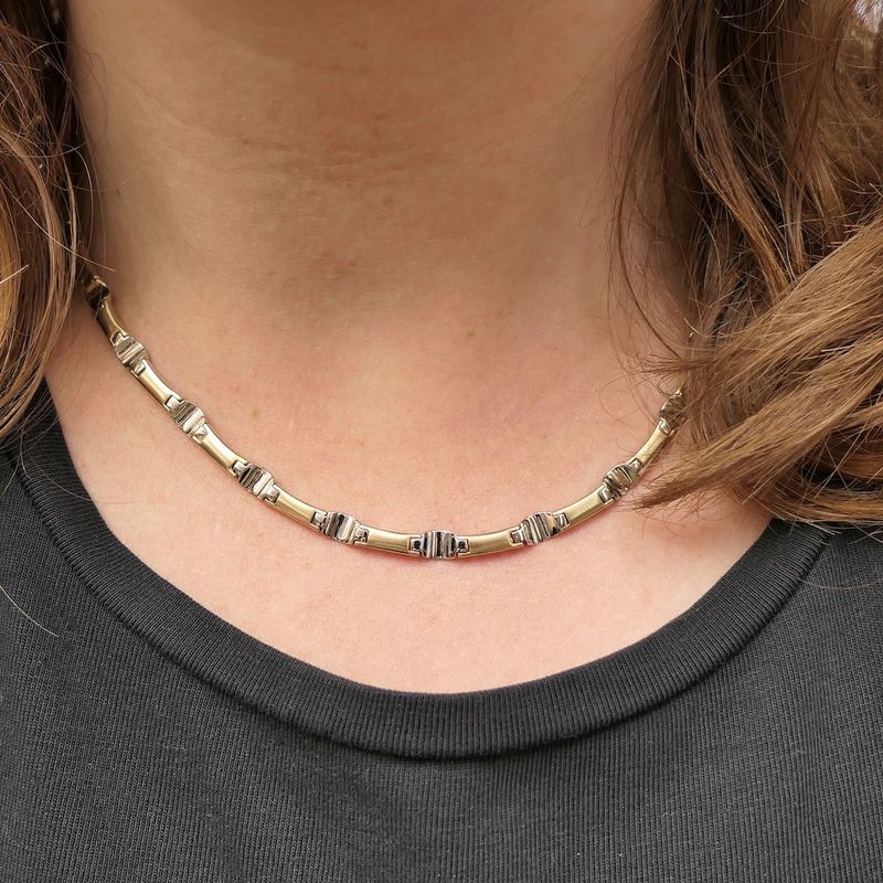 Image 8 of Bicolor gold fantasy link necklace