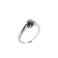 White gold solitaire ring with diamond; 0.09 ct.