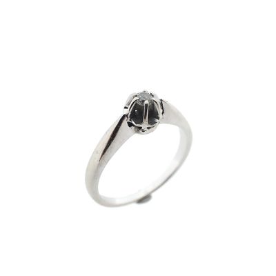 Image 1 of White gold solitaire ring with diamond; 0.09 ct.