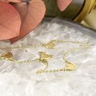 Image 2 of Gold thin anchor link chain with hearts | 45 cm