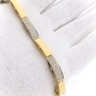 Image 12 of 18K Bicolor Gold Link Bracelet with Diamonds; 1.055 ct.