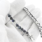 Image 9 of 18K white gold tennis bracelet with diamond and sapphire | 18 cm