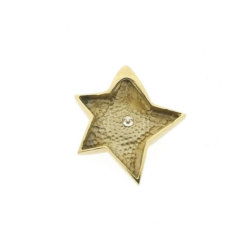 Image 3 of Gold star pendant with diamond; 0.14 ct.