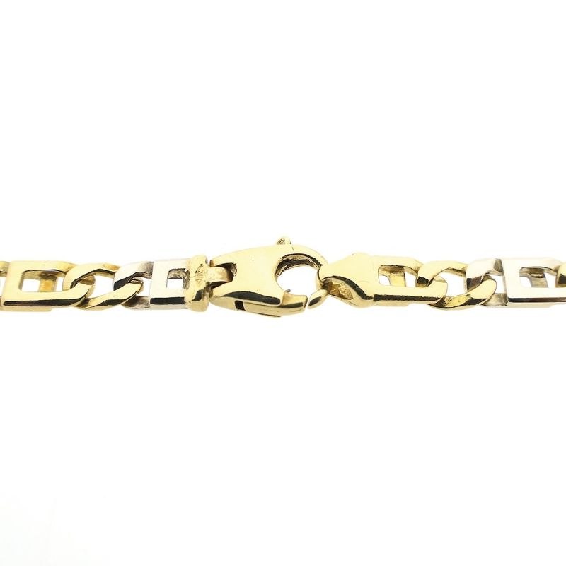 Image 4 of Two-tone gold navy link necklace