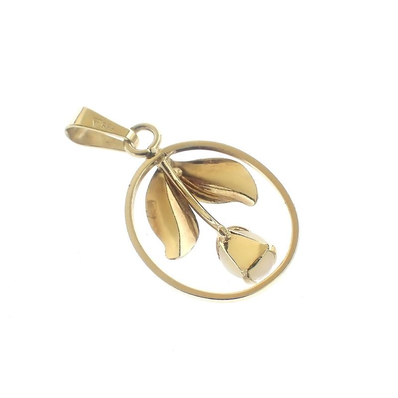 Image 5 of Gold tulip pendant with white opal