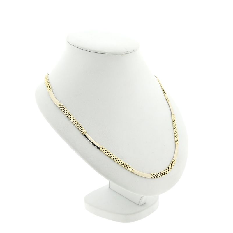 Image 3 of Two-tone gold panther link necklace