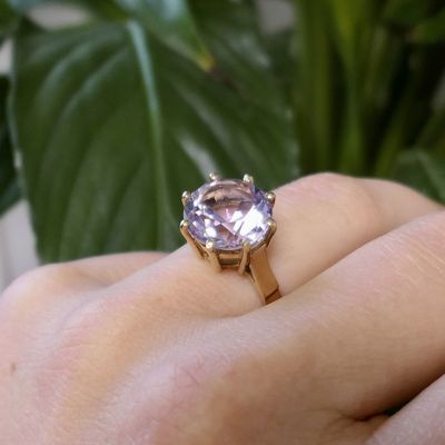 Image 2 of 9 carat solitaire ring with light pink zirconia
