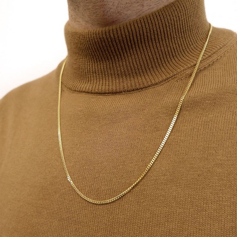 Image 2 of Gold gourmet link chain | 60.5 cm