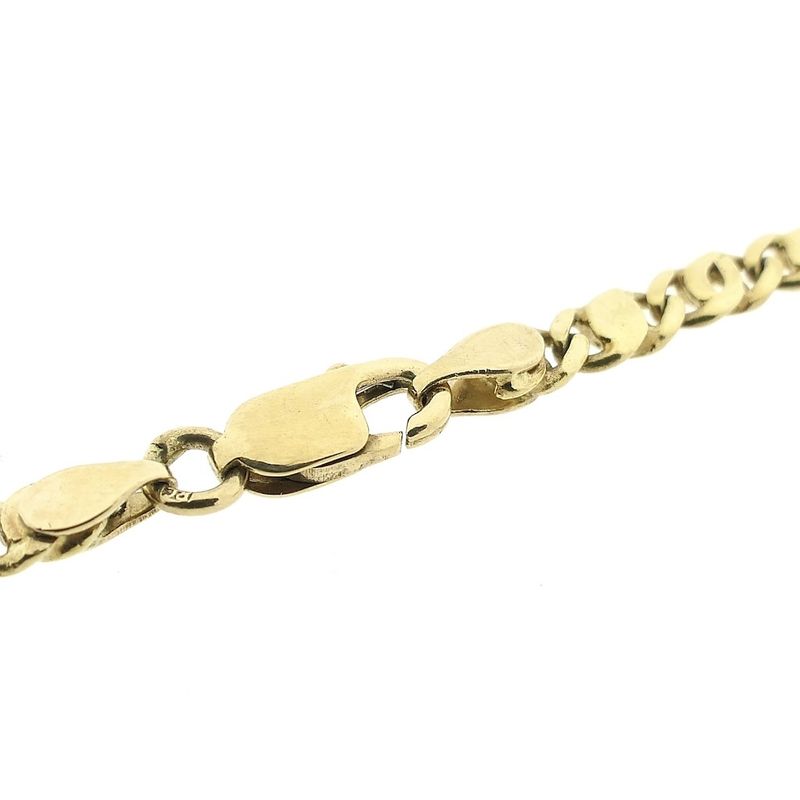 Image 3 of Gold closed Figaro link bracelet | 19 cm
