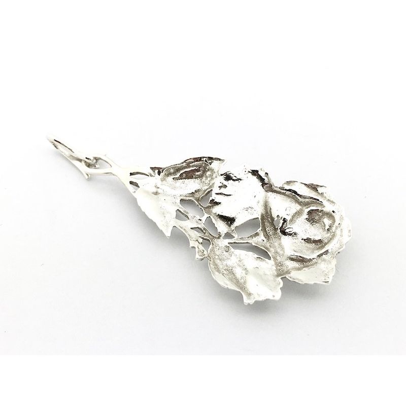 Image 3 of Silver pendant with a floral motif