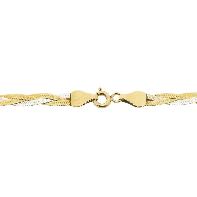 Image 6 of Two-tone gold braided link chain