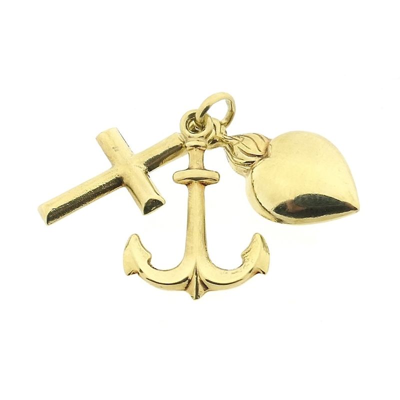 Image 1 of Gold pendant; Faith, hope, and love