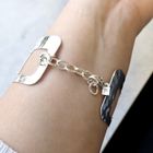Image 3 of Silver wide retro bracelet; Victoria | 17-21 cm