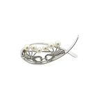 Image 1 of White gold brooch set with pearl and diamonds