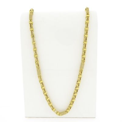 Image 1 of Long gold men's necklace with zirconia; Magnum chain