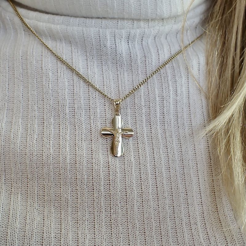 Image 3 of Gold pendant of cross with corpus