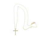 Image 8 of Gold necklace with a fixed pendant; Cross with zirconia | 42.5 cm - 45.5 cm