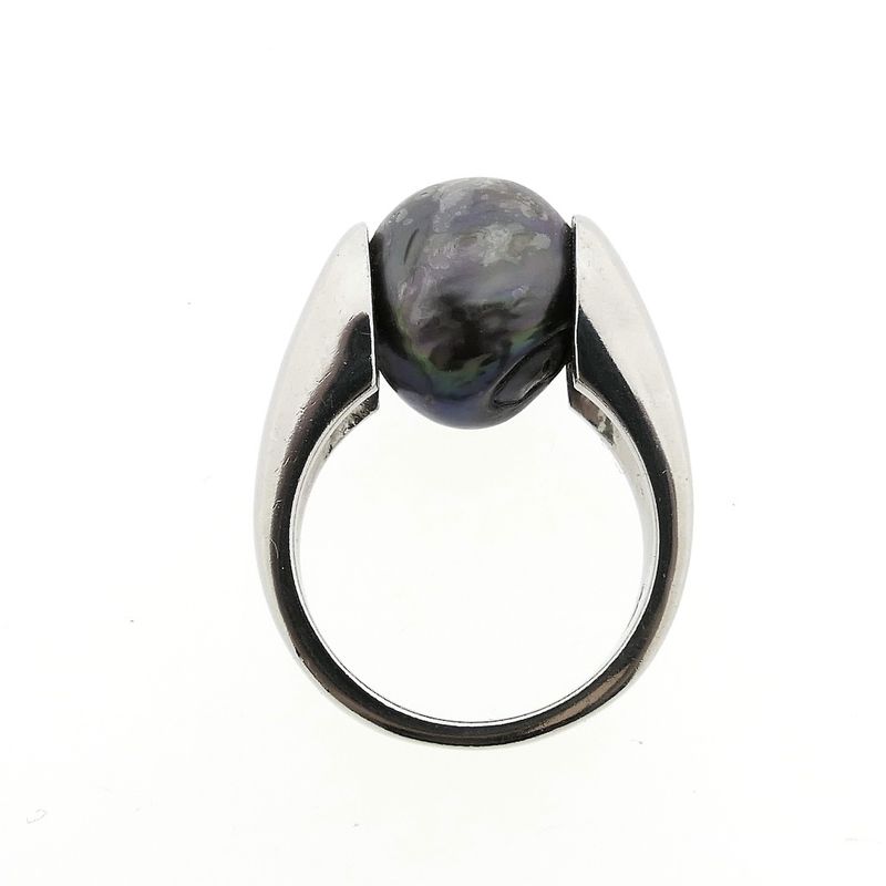 Image 8 of Silver ring with black pearl | Melano