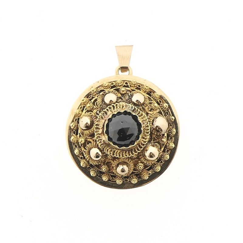 Image 1 of Antique gold pendant with garnet