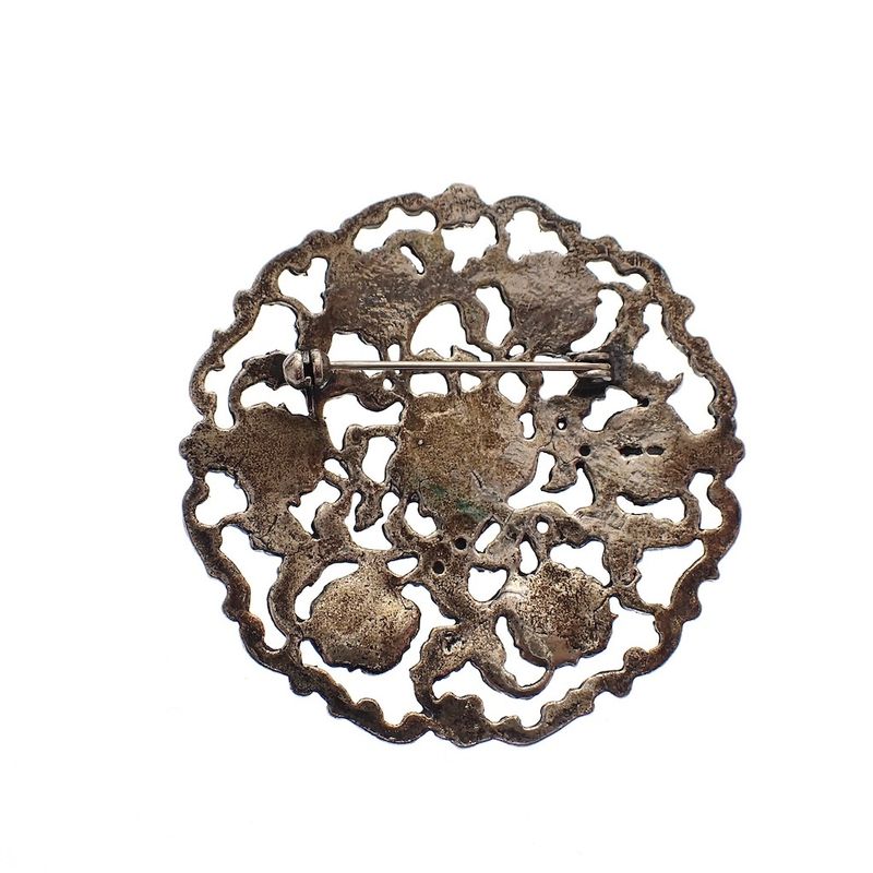 Image 5 of Large silver brooch | Floral design