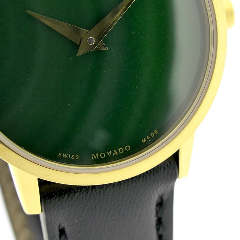 Image 16 of Movado Museum Classic; Gold-plated women's watch with green 'Mother of Pearl' dial; 0607633