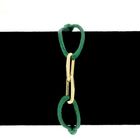 Image 13 of Forever Knots® Handmade Green Satin Bracelet with Gold Link