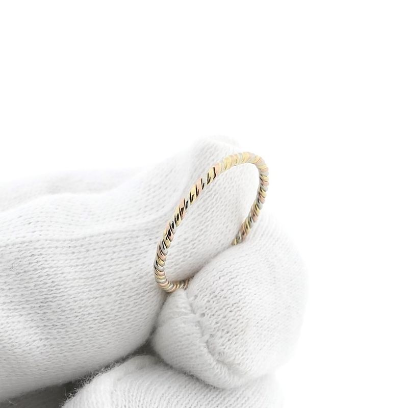 Image 5 of Tricolor gold twisted sliding ring