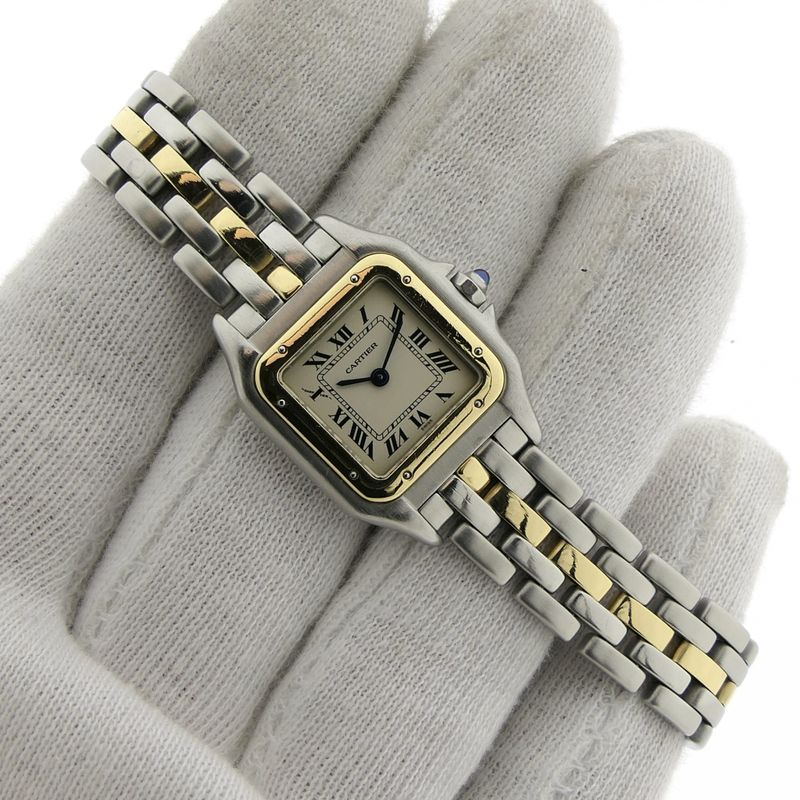 Image 10 of Cartier Panthère '1 Row'; 18k gold/steel women's watch