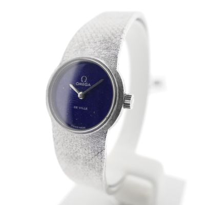 Image 2 of Omega Deville; 18k white gold women's watch with lapis lazuli dial